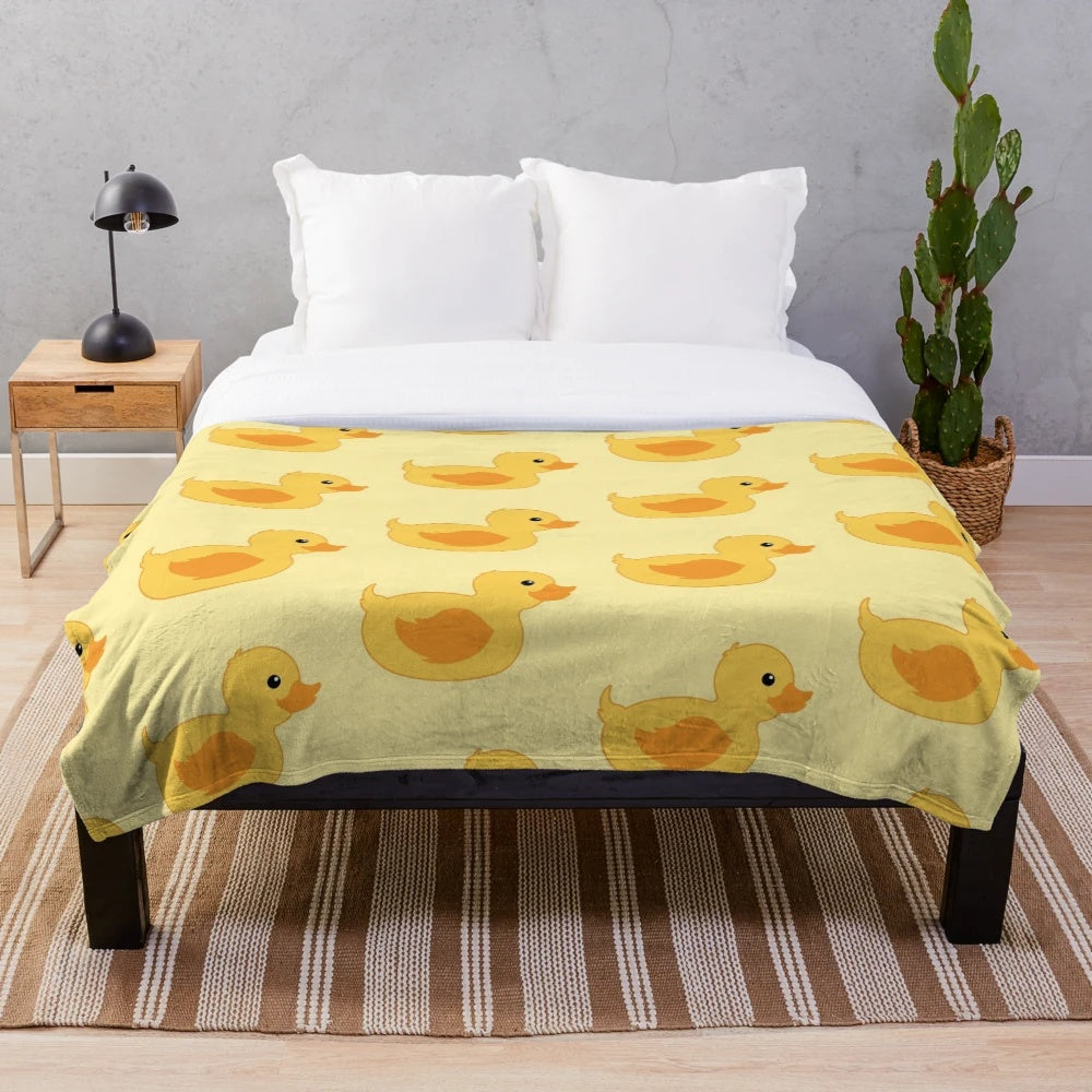 Plush rubber duck themed blanket