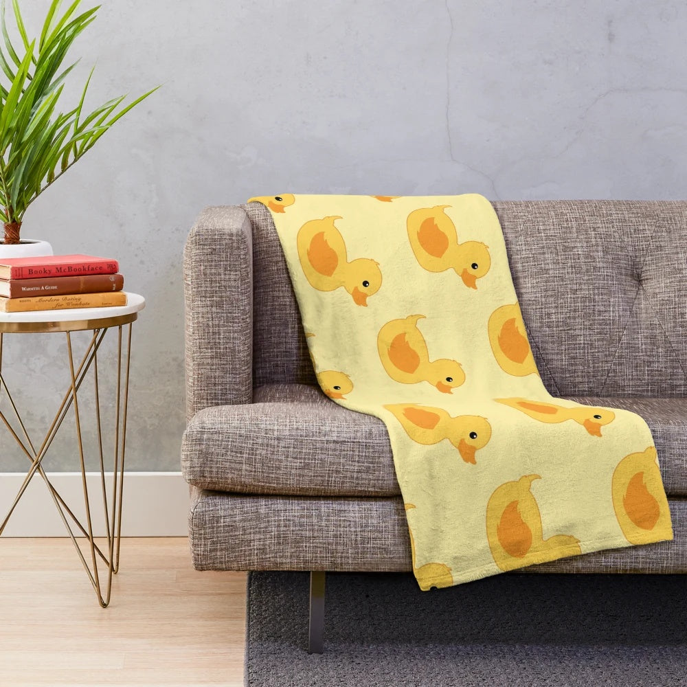 Plush rubber duck themed blanket
