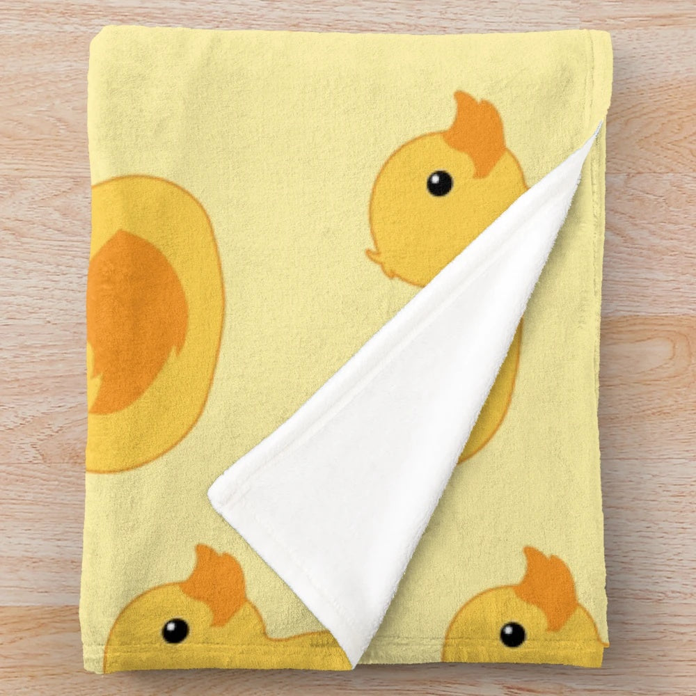 Plush rubber duck themed blanket