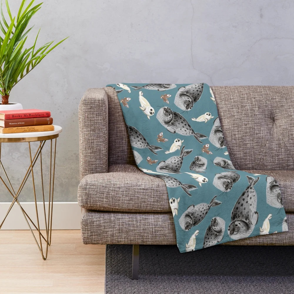 Soft, snuggly plush seal blanket perfect for cuddling