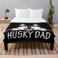 Soft and cuddly plush blanket with Siberian Husky design, perfect for husky dad or pet owner