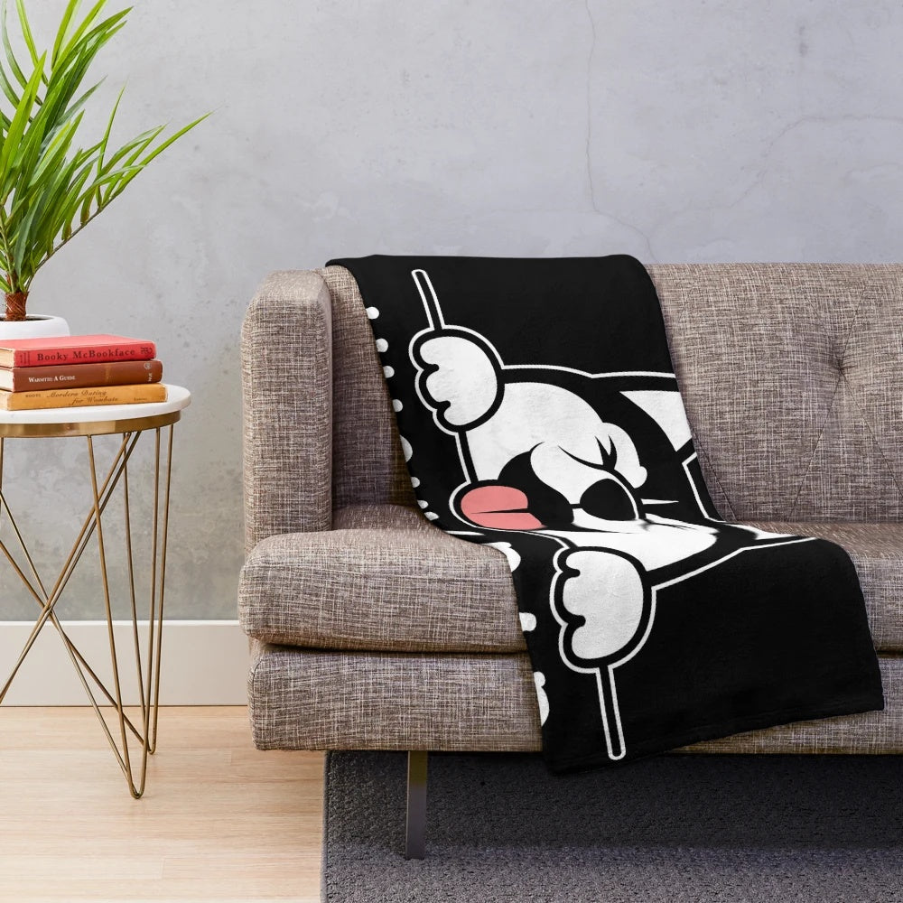 Soft and cuddly plush blanket with Siberian Husky design, perfect for husky dad or pet owner