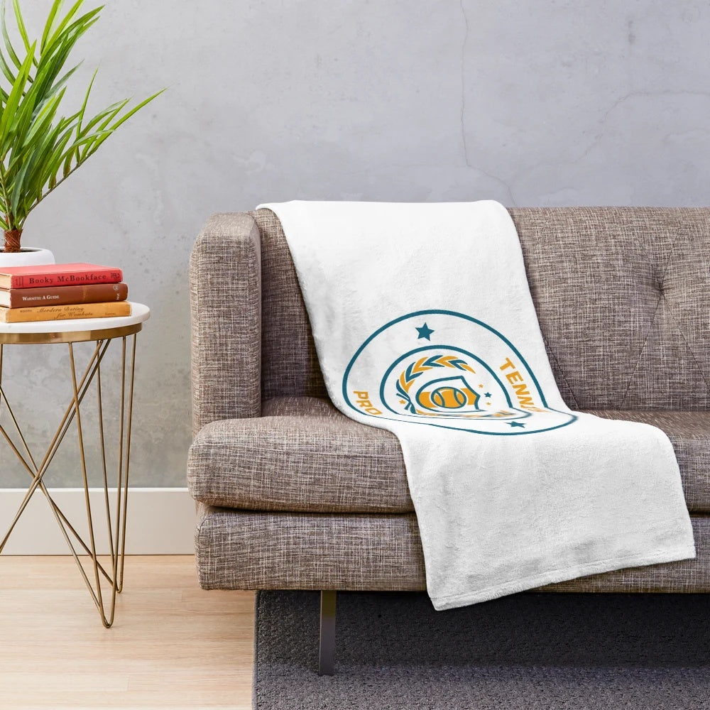 Soft tennis-themed plush blanket