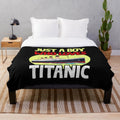 Plush blanket featuring the RMS Titanic ship for kids interested in maritime history