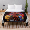 Soft Dreamworks Trolls plush blanket with colorful characters