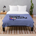 Plush unicorn blanket with rainbow colors and retro design
