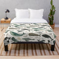 Soft plush whale blanket with ocean-inspired design