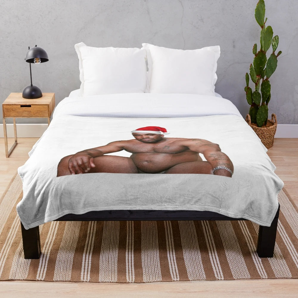 Cozy plush blanket with wood design