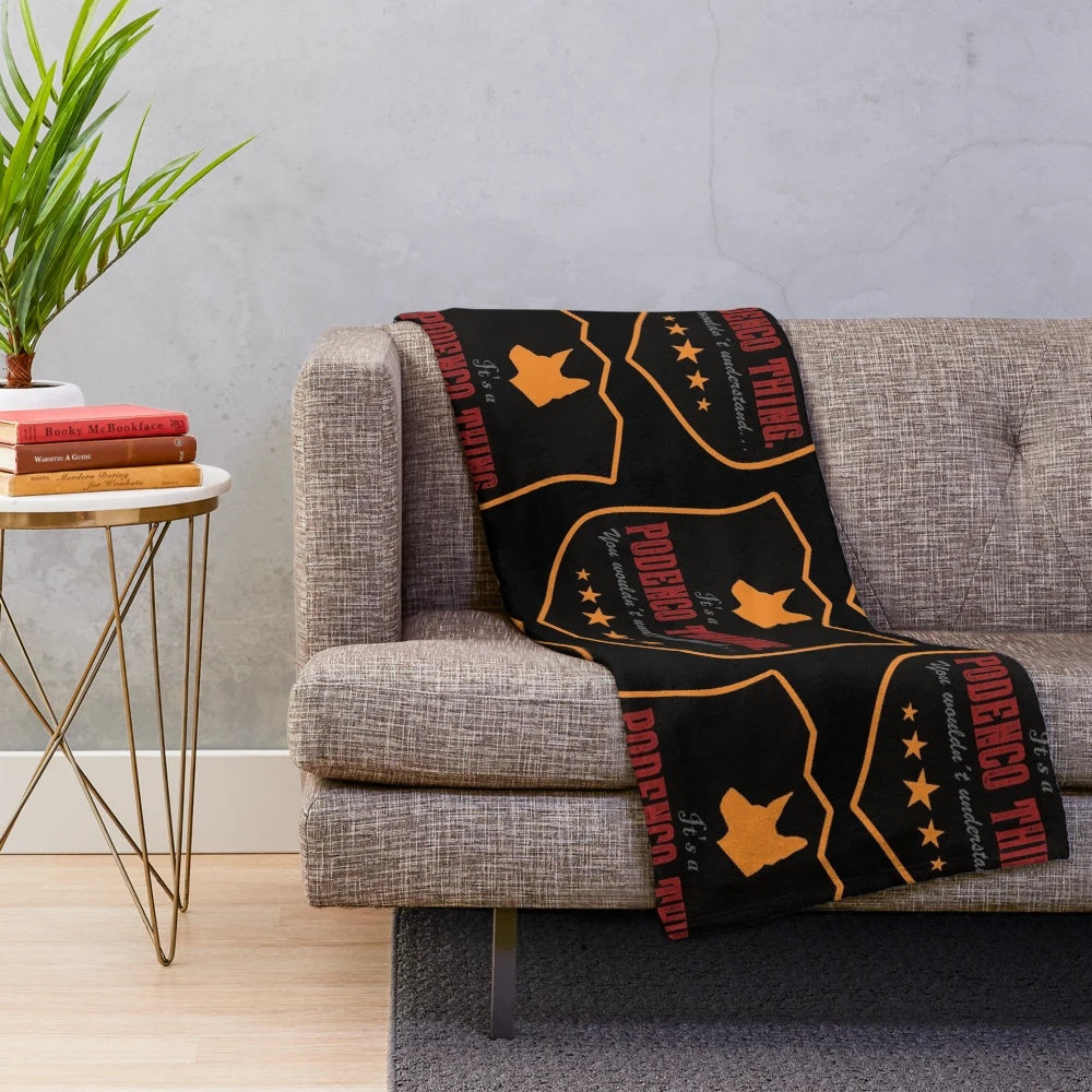 Soft and plush blanket with an image of a Podenco dog
