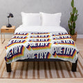 Colorful poetry-themed plush blanket