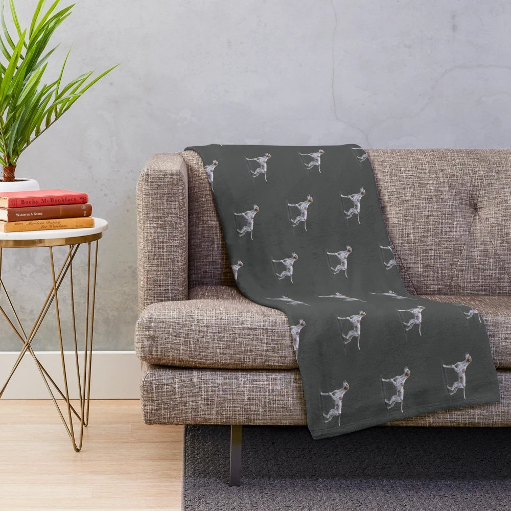 Pointer dog plush blanket