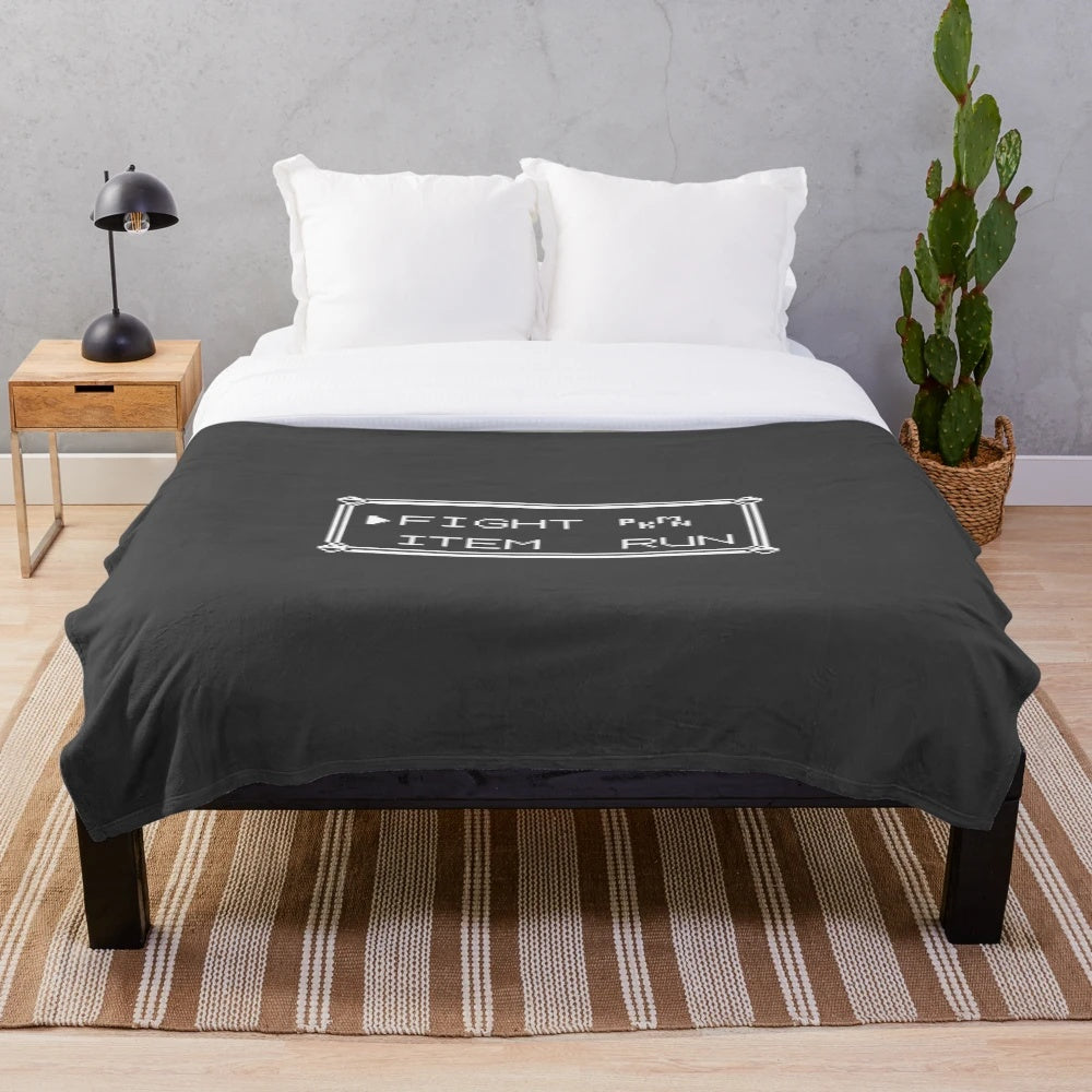 Soft plush blanket with retro-style Pokemon design