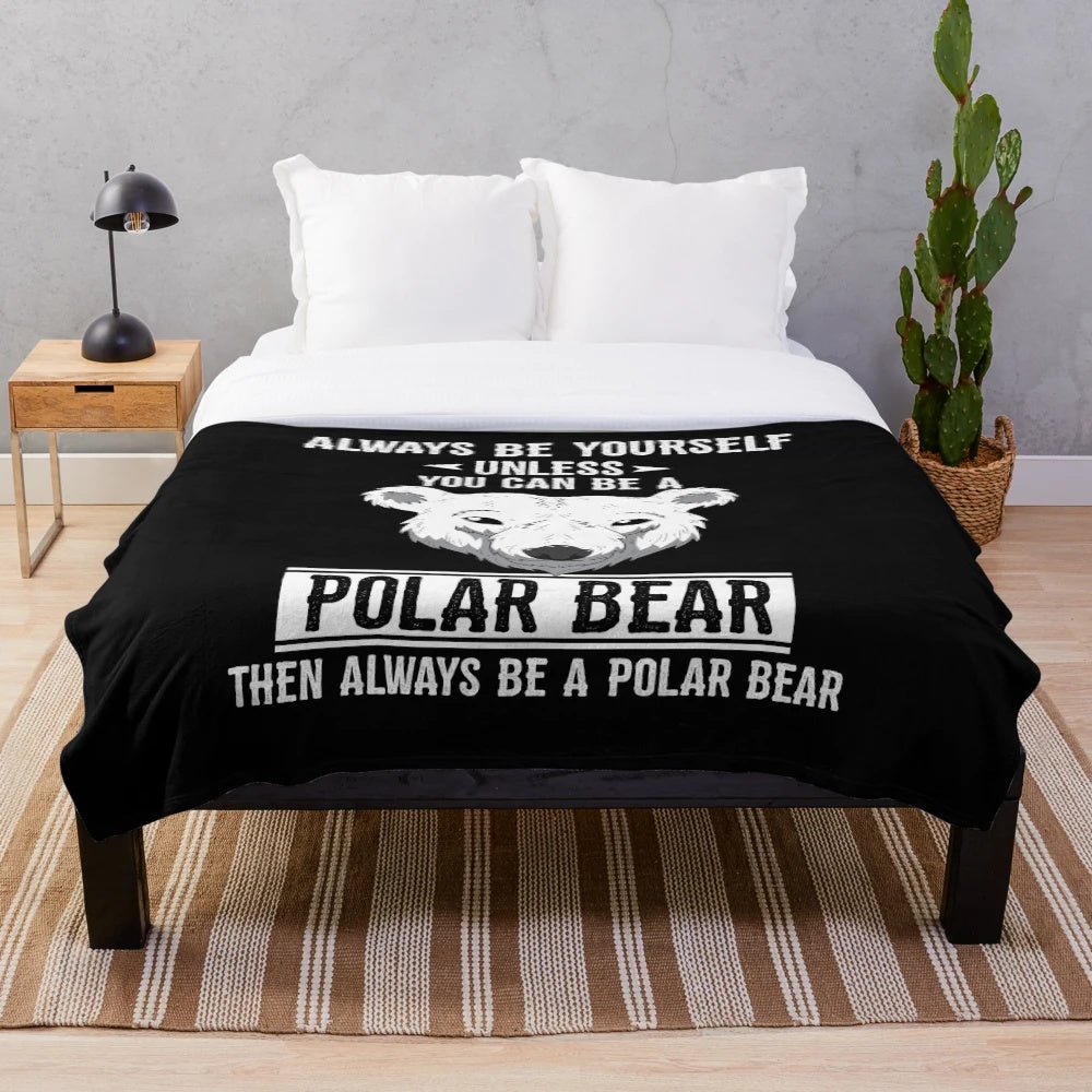 Plush polar bear blanket for cozy winter decor