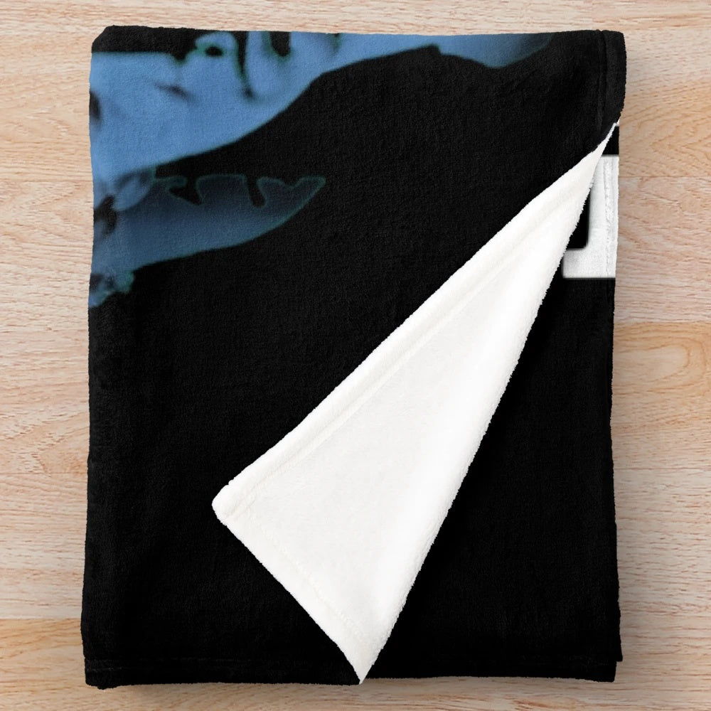 Police-themed plush blanket with a vintage film style