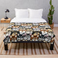Soft and snuggly pomsky print plush blanket