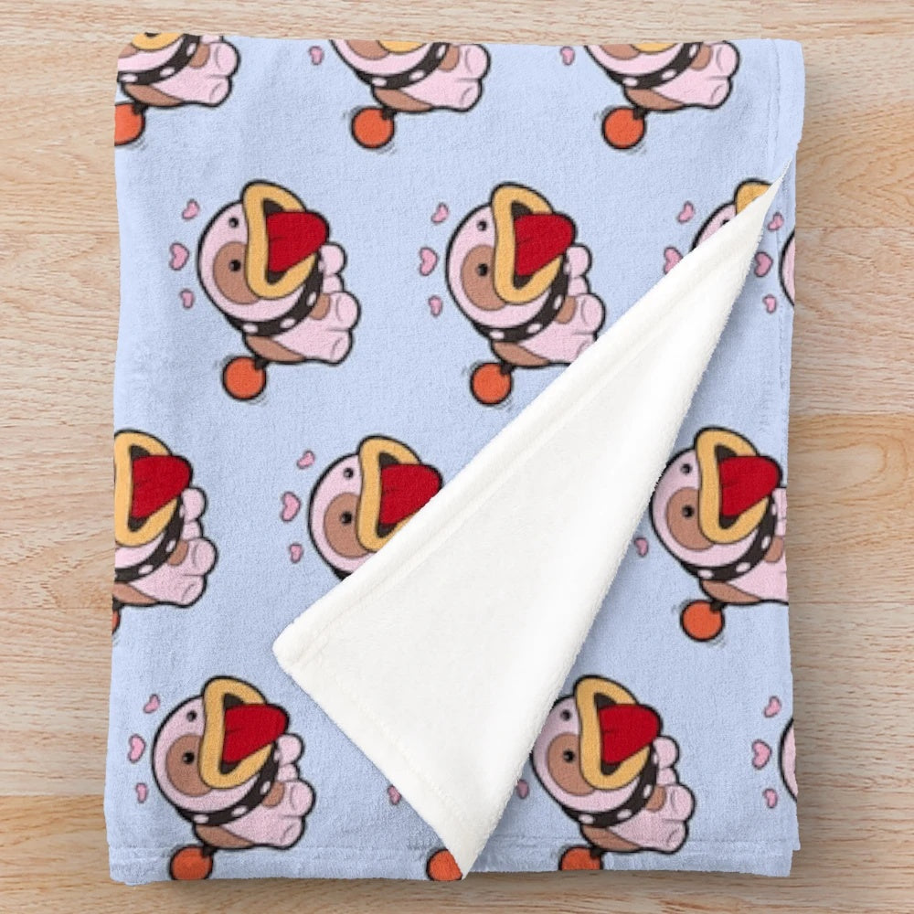 Soft and cuddly Poochy plush blanket from the Nintendo Switch game Yoshi's Crafted World