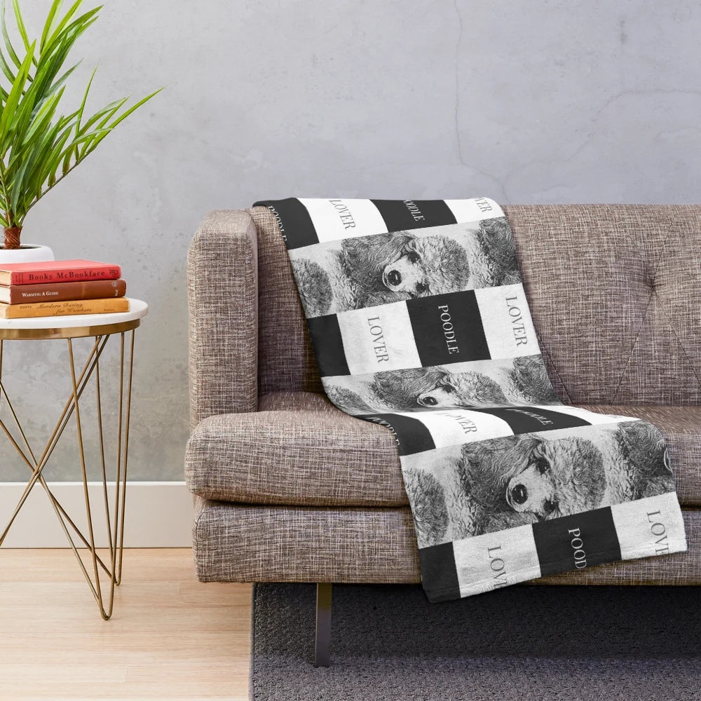 Poodle Lover Plush Blanket with Cute Poodle Design