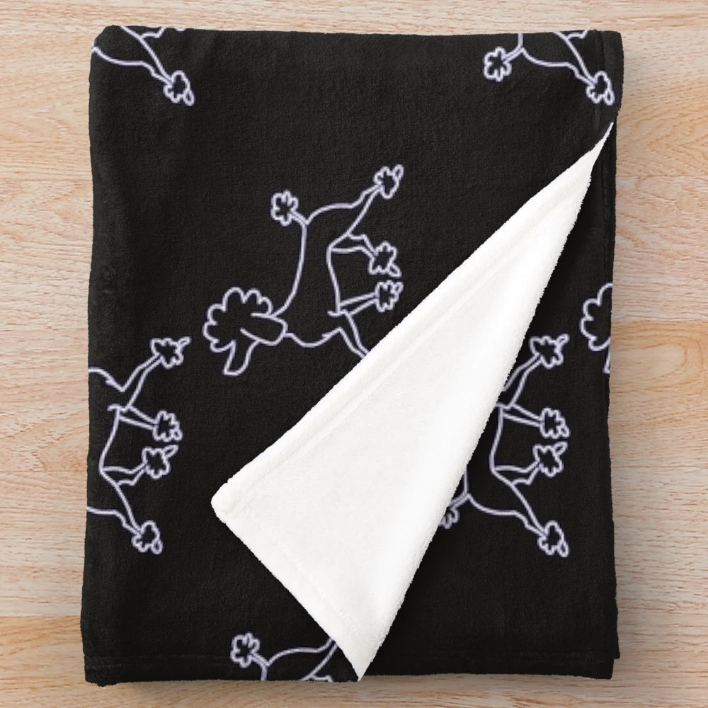 Soft and plush poodle parade themed blanket