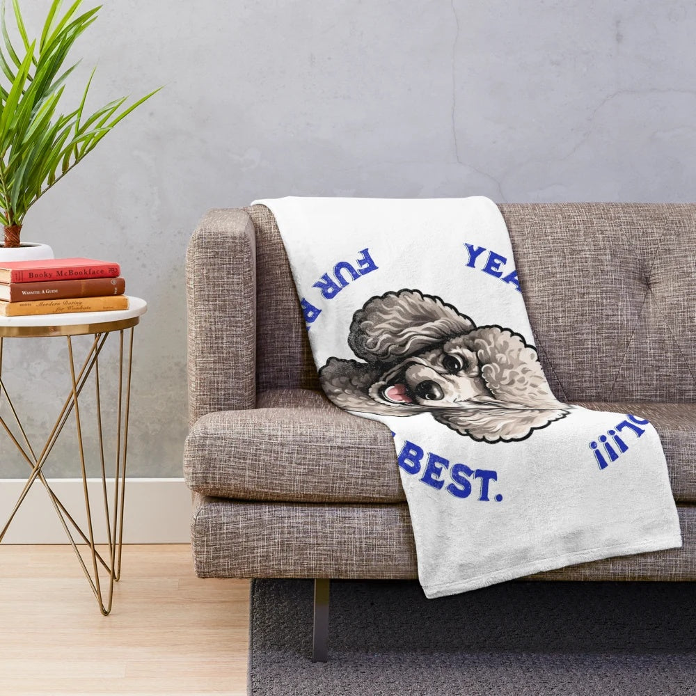Poodle-themed plush blanket with a stylish design for poodle lovers