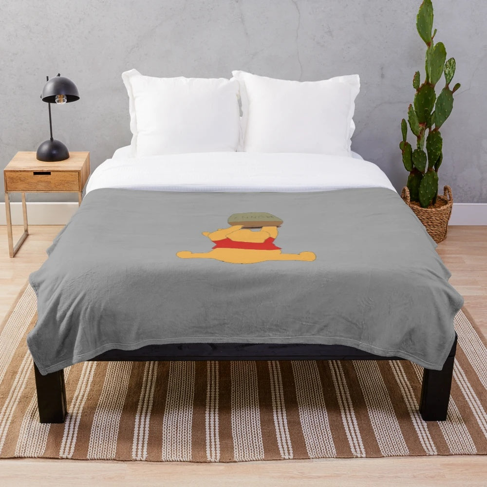 Soft and Cuddly Pooh Bear Plush Blanket