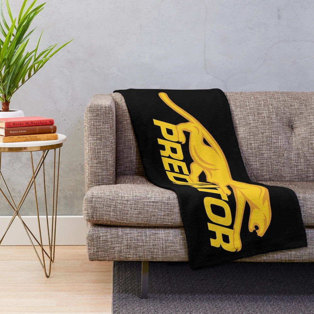 Plush billiards-themed blanket featuring the PREDATOR CUES LOGO