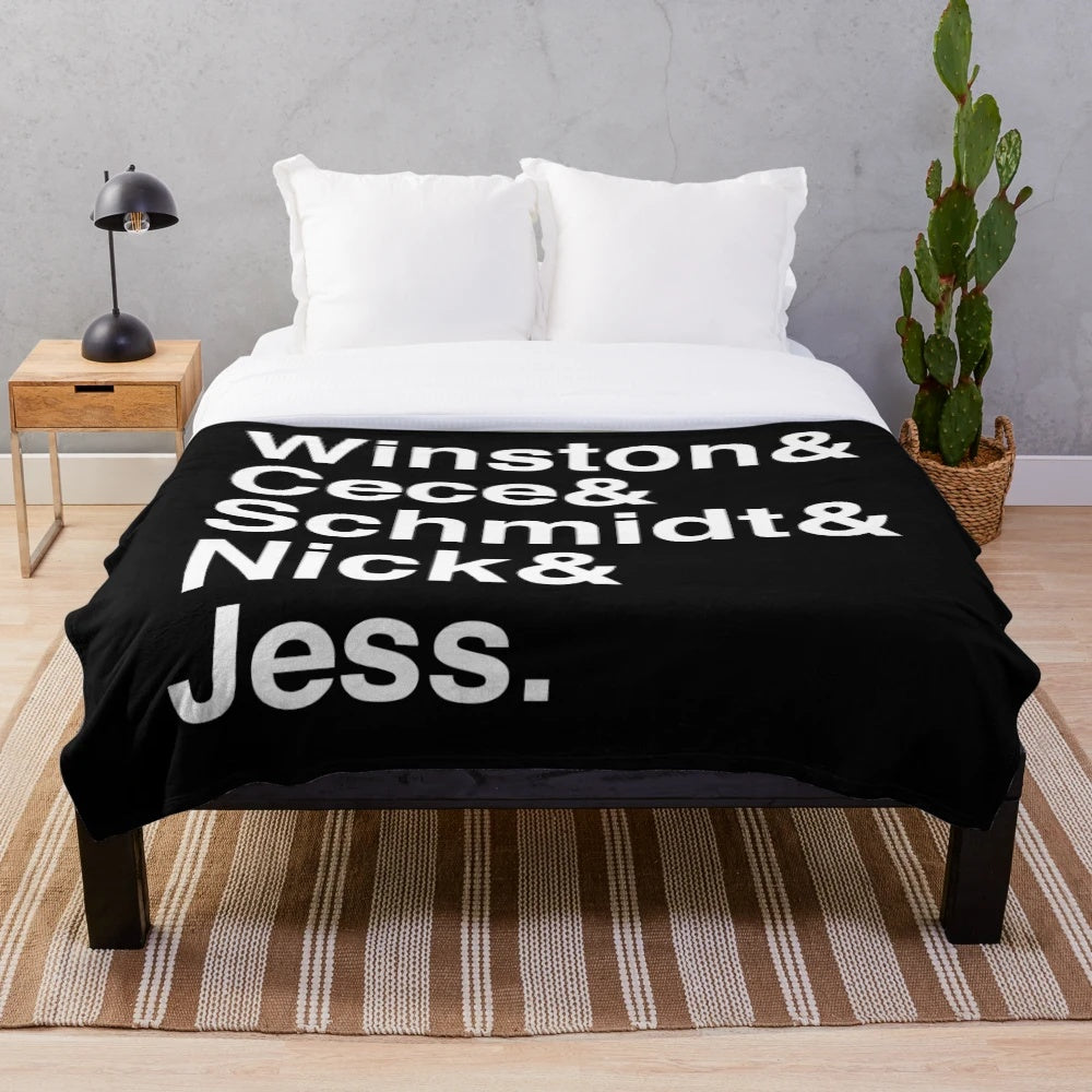 Cozy Pop Culture Plush Blanket Inspired by the TV Show "New Girl