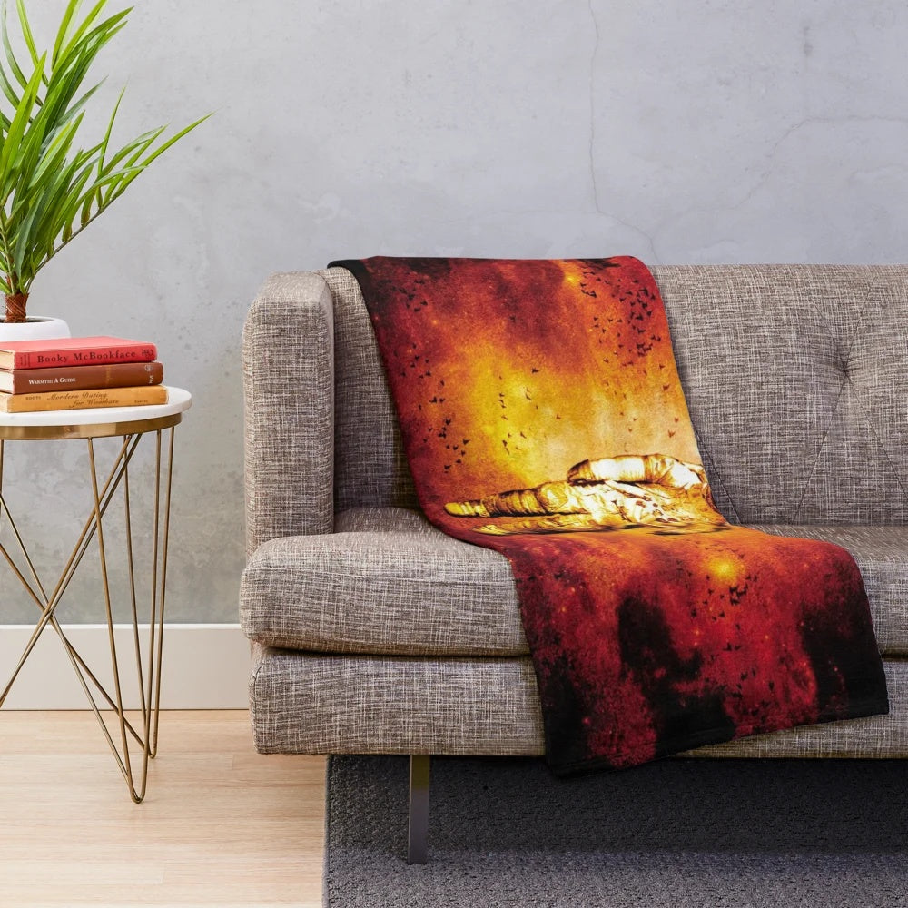 Soft and plush pop punk-inspired blanket featuring Deja Entendu design