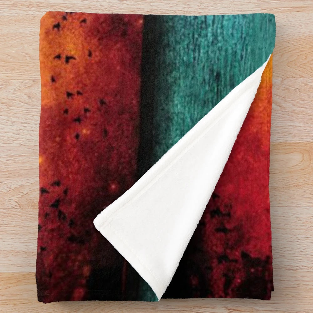 Soft and plush pop punk-inspired blanket featuring Deja Entendu design