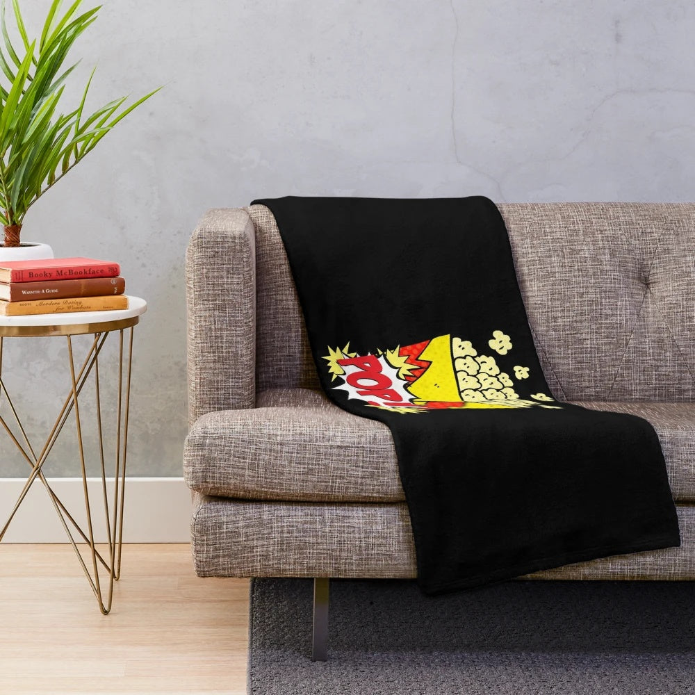 Soft and Plush Popcorn Themed Blanket for Movie Enthusiasts
