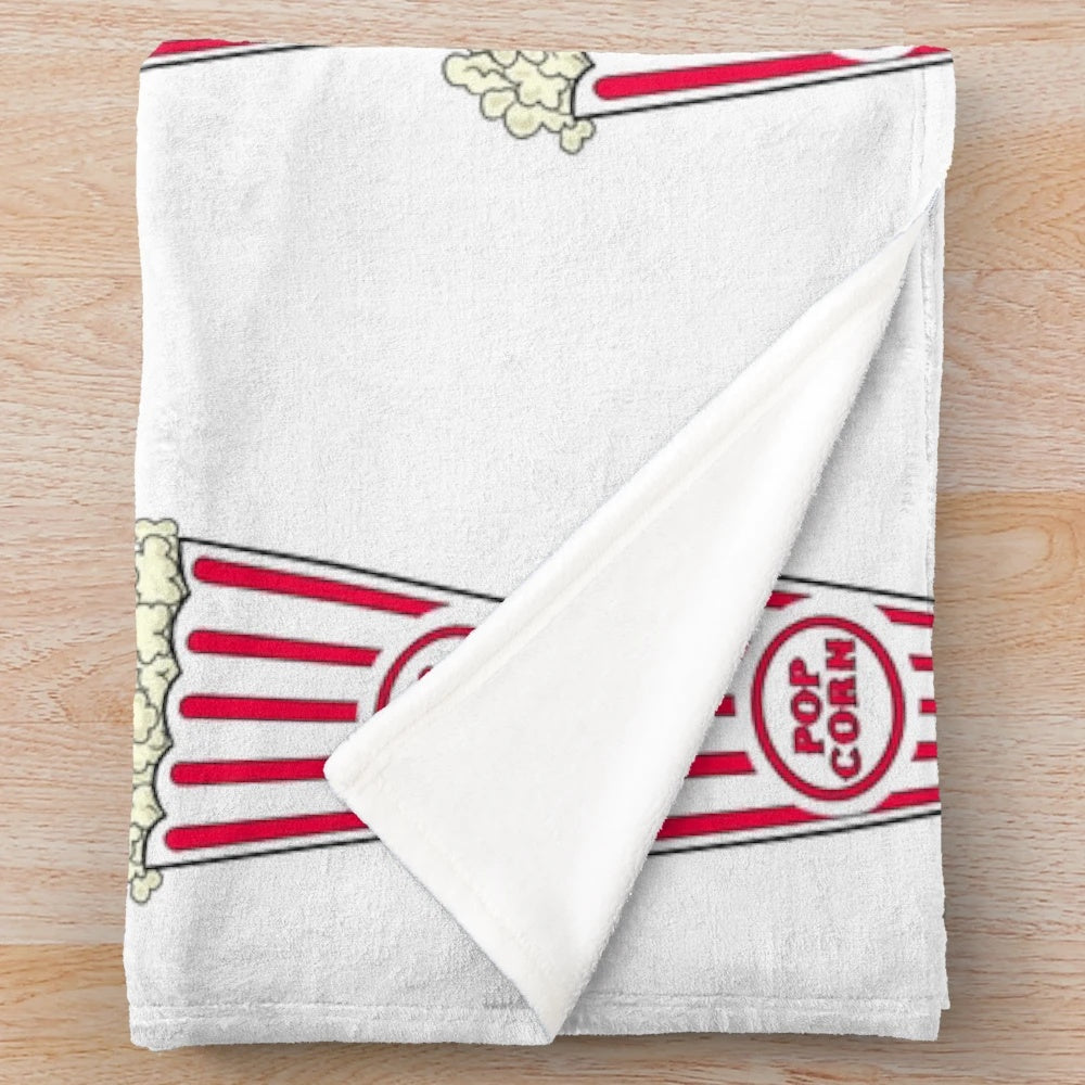 Plush popcorn-themed blanket for cozy movie nights