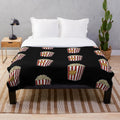 Soft, plush popcorn-themed blanket for cozy movie nights
