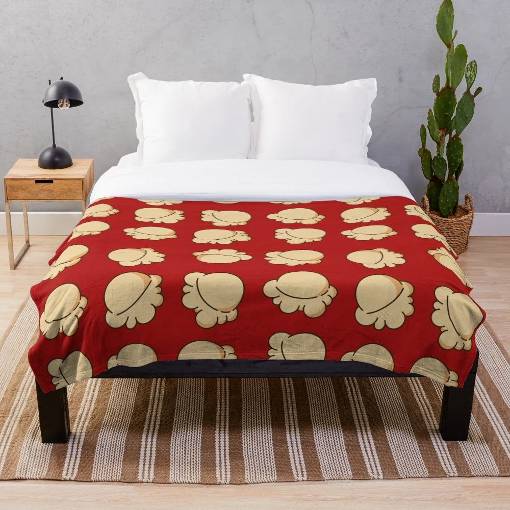Soft and Plush Popcorn Themed Blanket