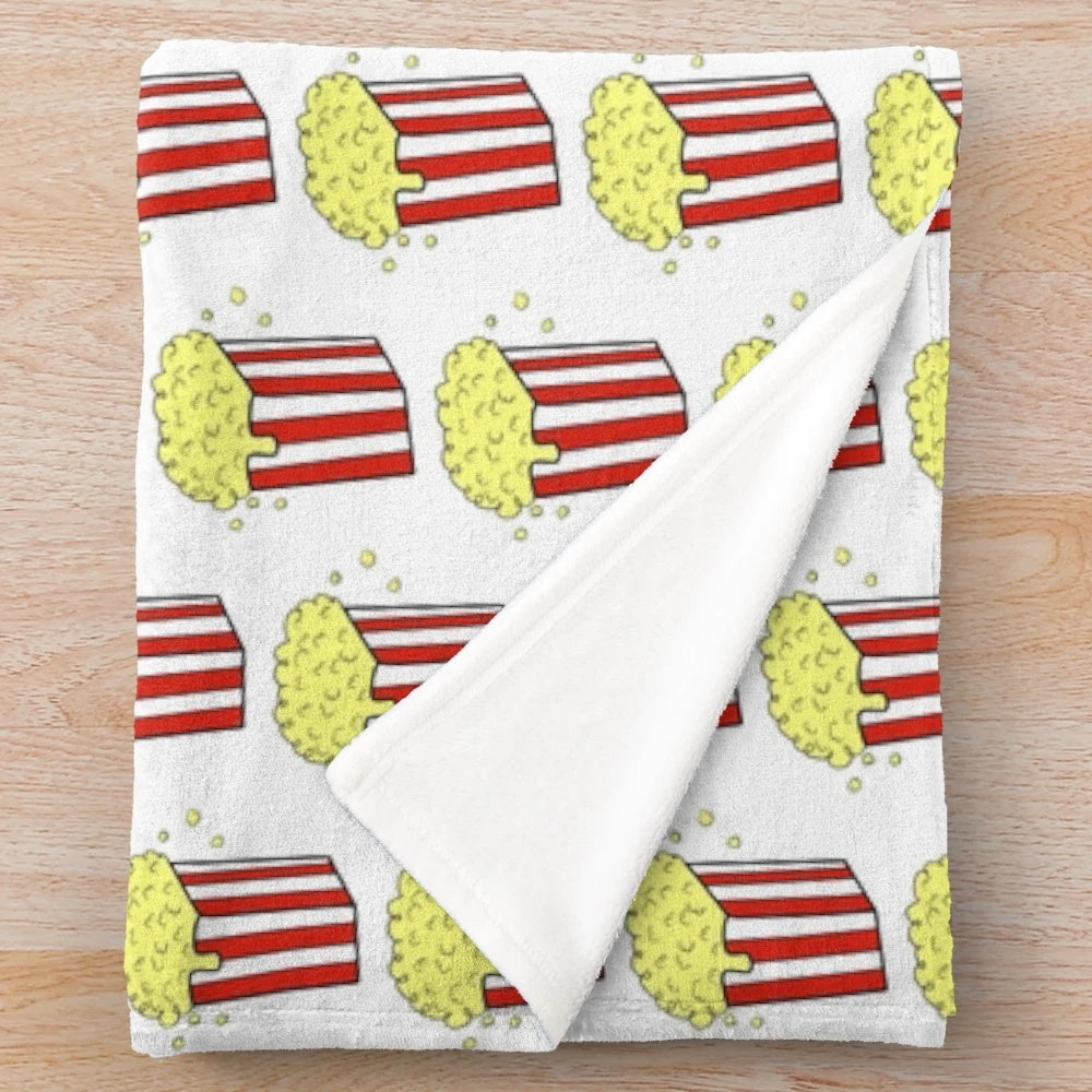 Soft and cozy popcorn plush blanket for movie theater and cinema enthusiasts
