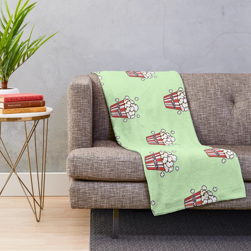 Delicious popcorn print plush blanket
