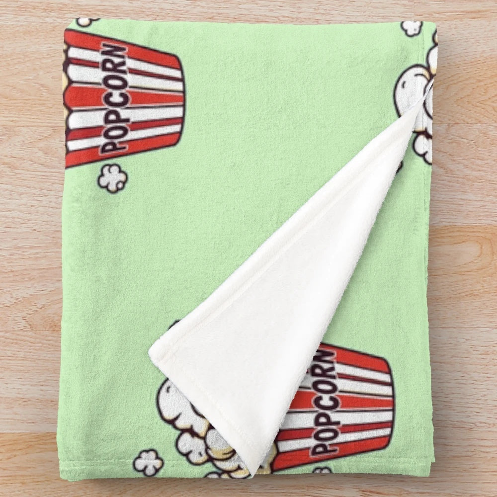 Delicious popcorn print plush blanket
