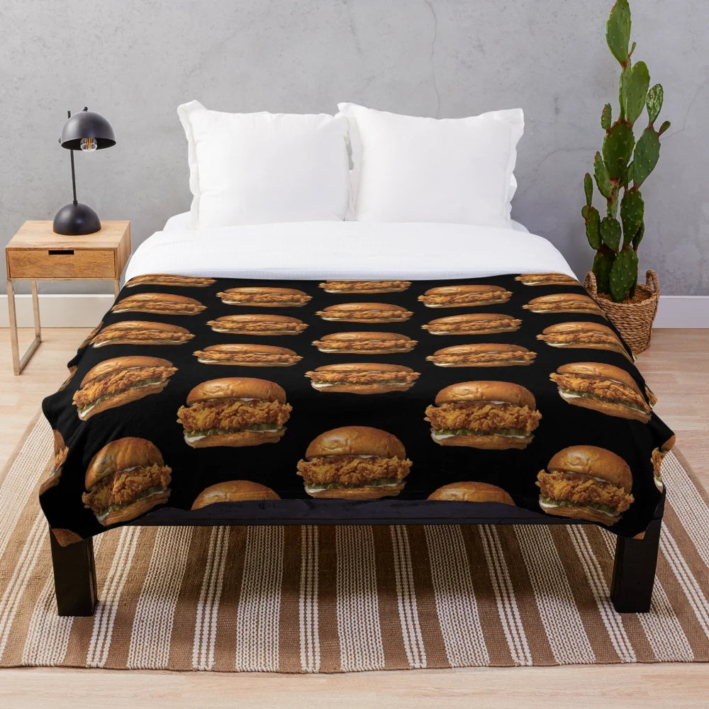 Popeyes chicken sandwich plush blanket