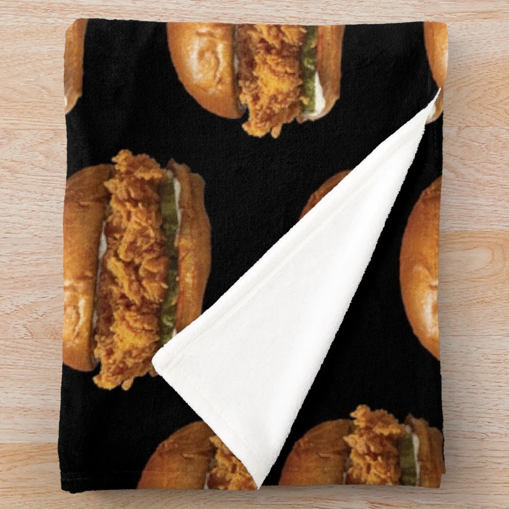 Popeyes chicken sandwich plush blanket