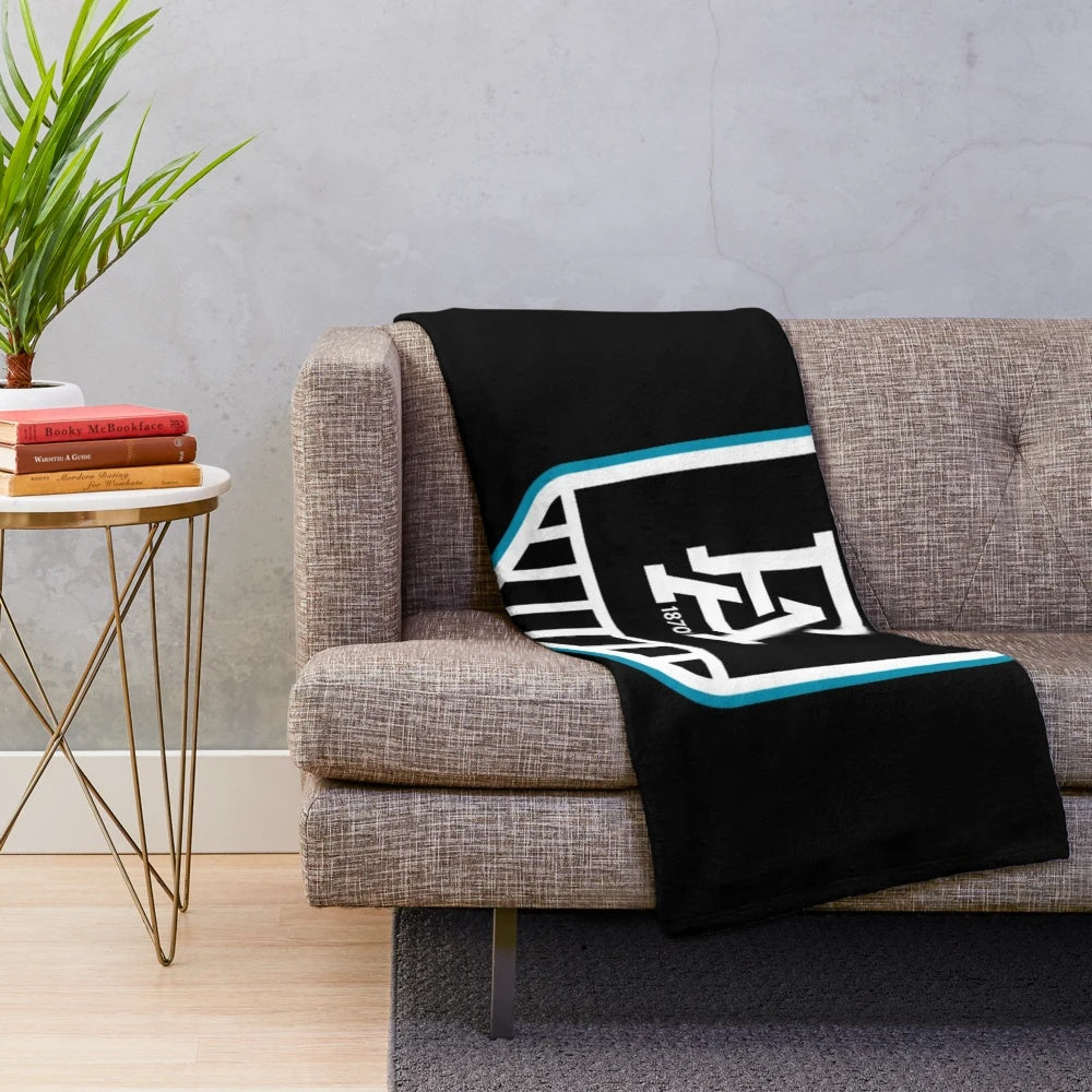 Port Adelaide Football Club Plush Blanket with Essential Design