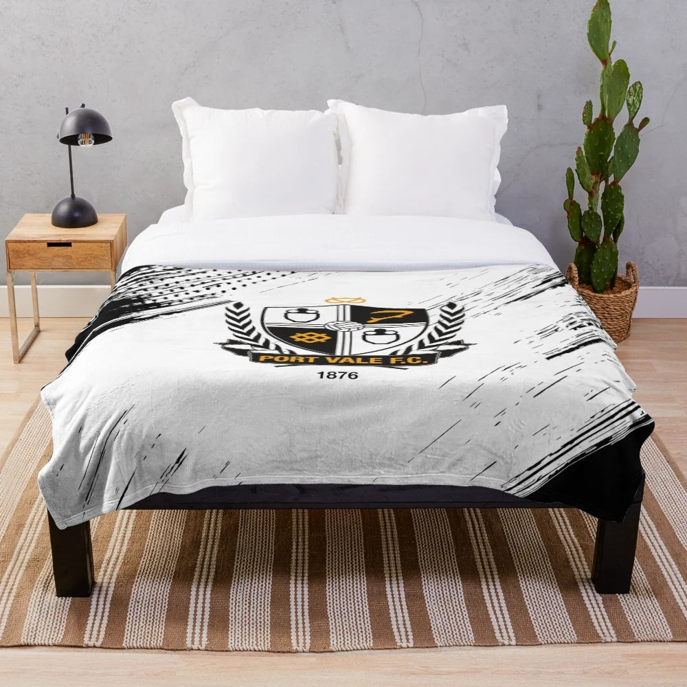 Port Vale FC-inspired plush blanket with club colors