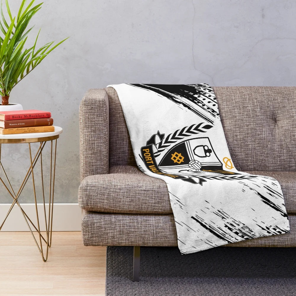 Port Vale FC-inspired plush blanket with club colors