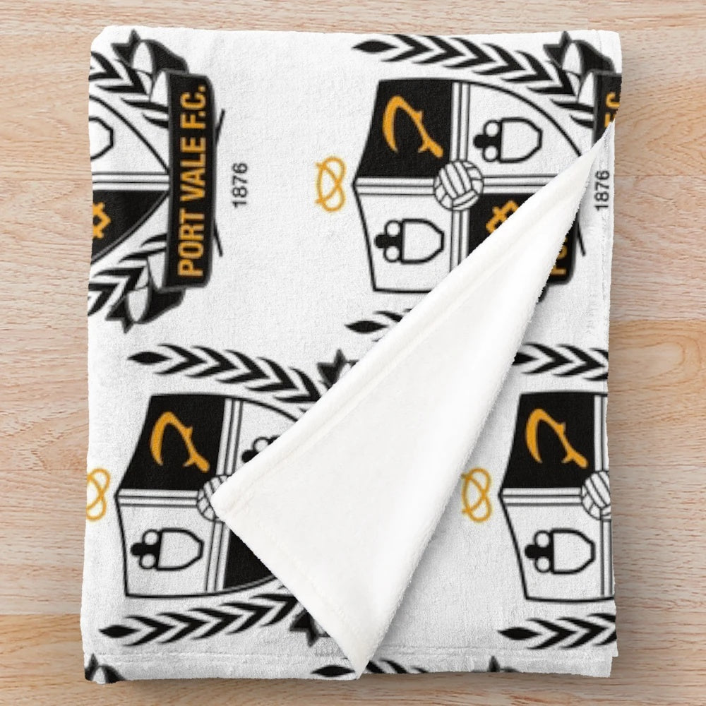 Port Vale Plush Blanket with Football Club Logo