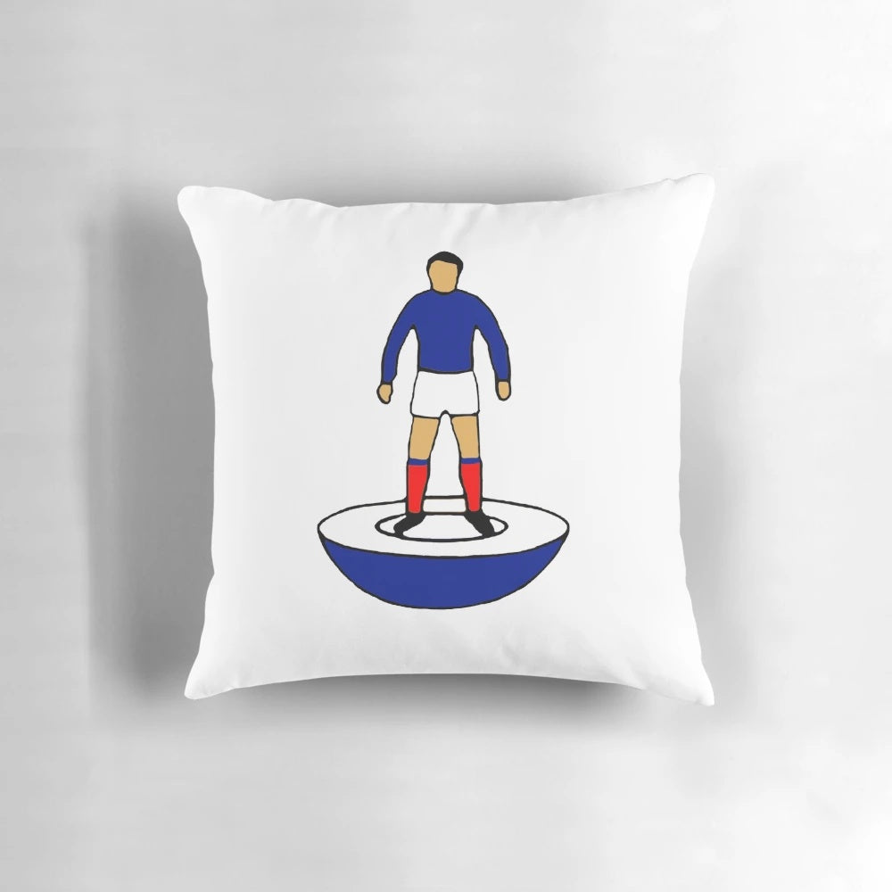 Plush Portsmouth FC table football-themed pillow