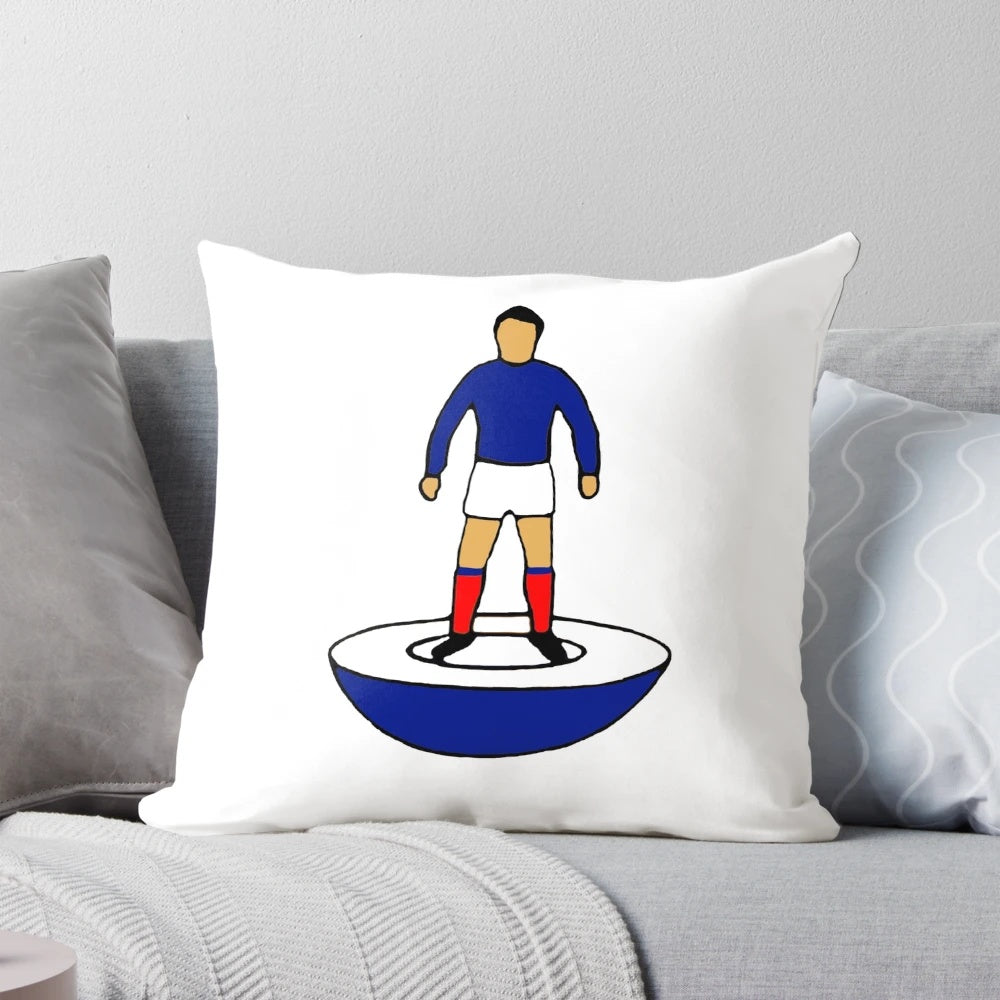 Plush Portsmouth FC table football-themed pillow