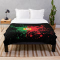 Portugal Landmark Plush Blanket featuring the Portuguese flag and map