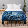 Plush blanket featuring the Greek sea god Poseidon