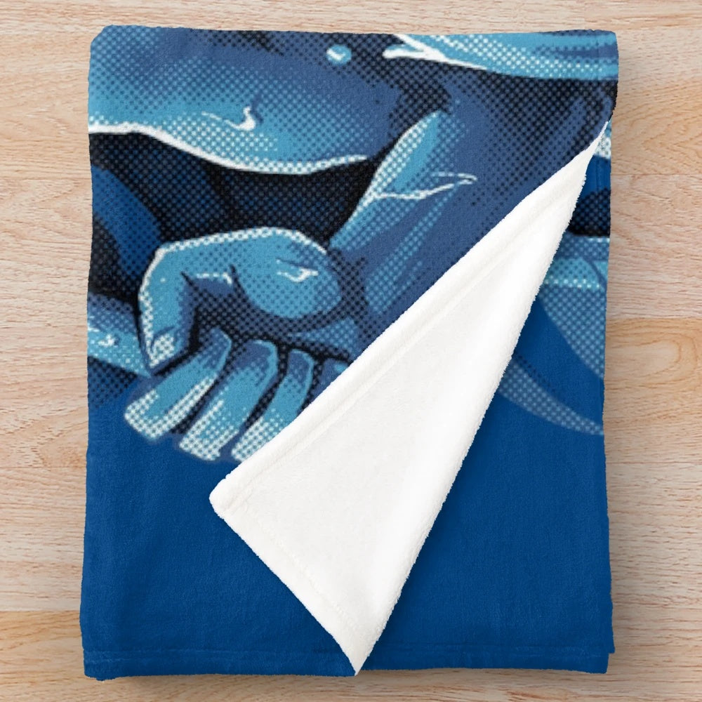 Plush blanket featuring the Greek sea god Poseidon