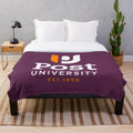 Post University plush blanket featuring college logo