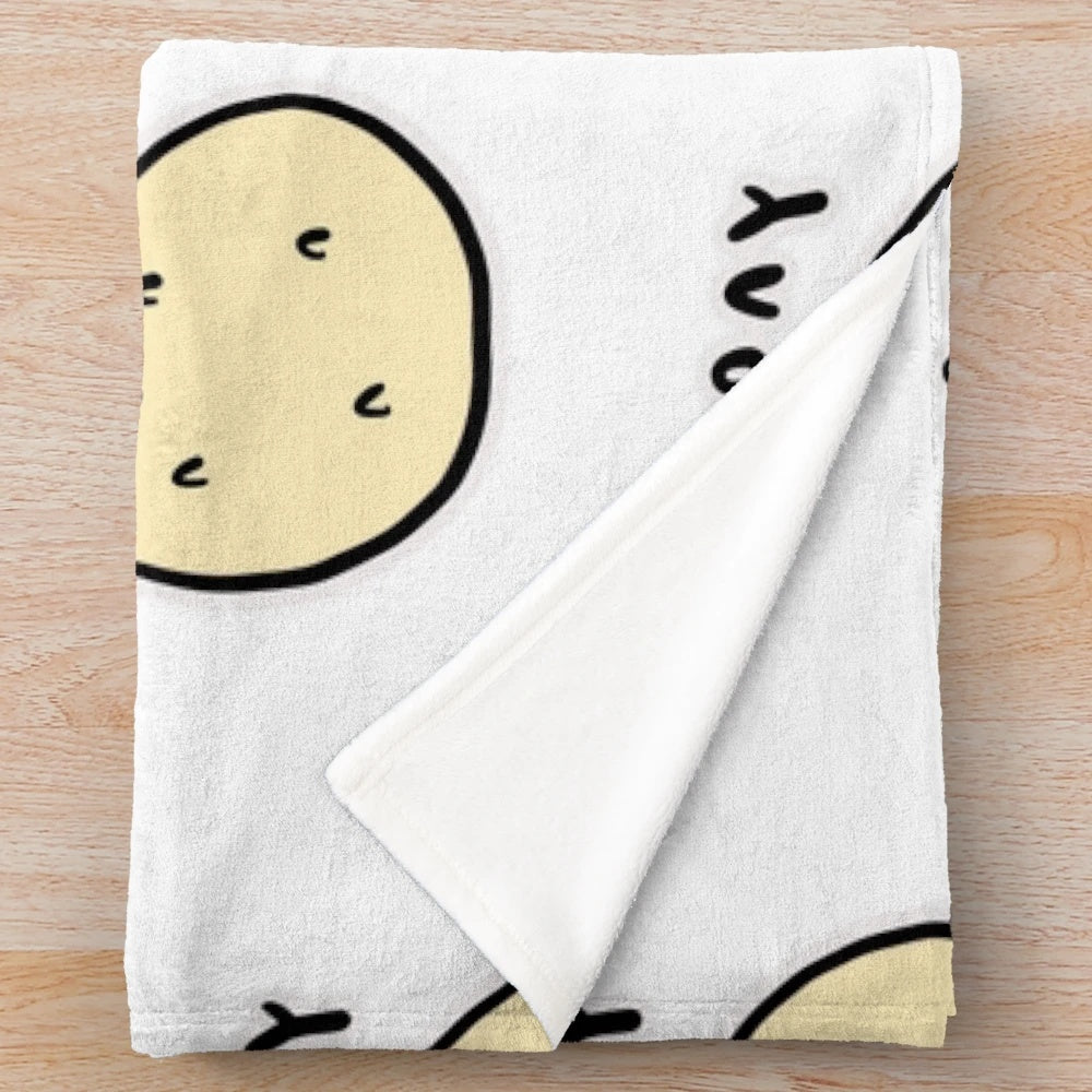 Soft and snuggly potato ball character design plush blanket