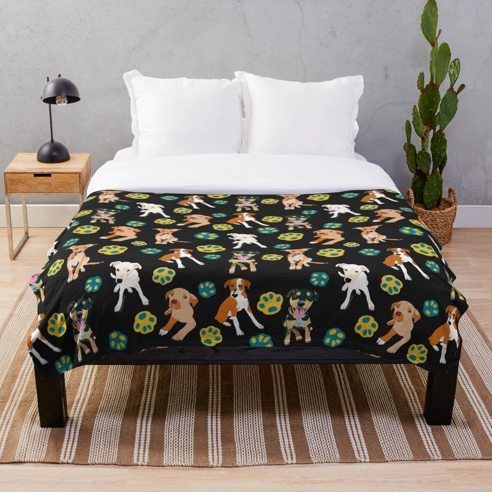 Potcake puppy plush blanket