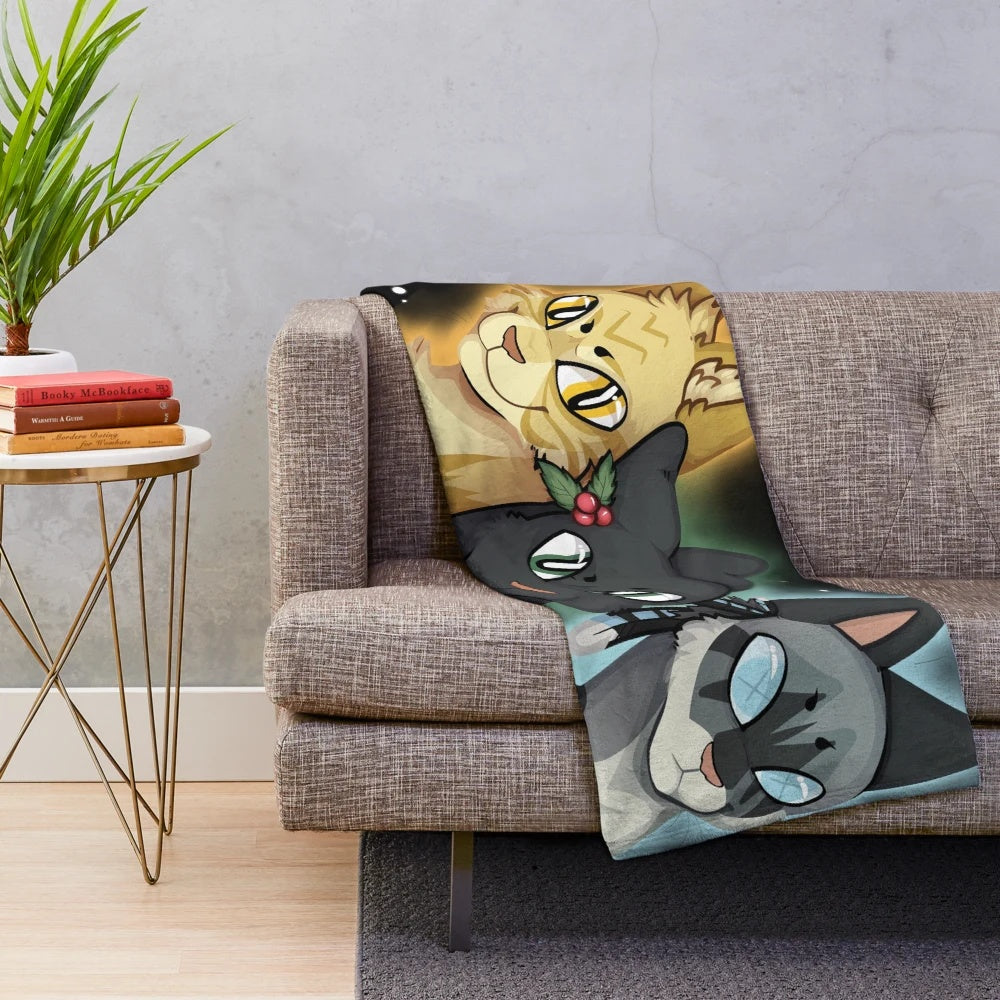Power of Three Plush Blanket with Warrior Cats Imagery